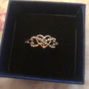 New rose gold heart set in 925 silver size 7 ring